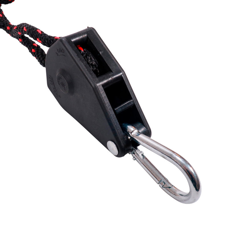 Talje med tau og karabinkroker (113 kg kapasitet)